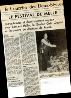 1974 premier festival de Melle (article du Courrier de l’Ouest)