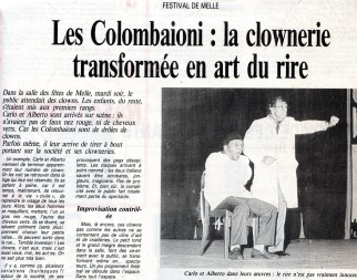 1988 : I COLOMBAIONI à la salle Jacques Prévert ( déjà venus en 1976 à Saint Savinien)